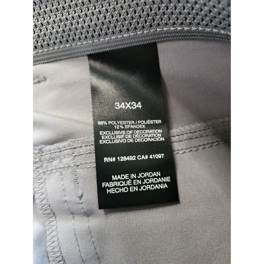 Greg Norman Shark Mens Gray Performance Golf Pants 34x34 Stretch, 5-Pocket